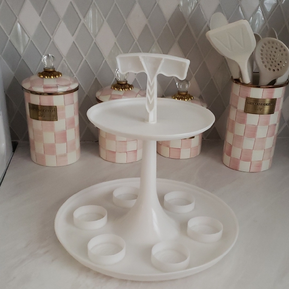 Vintage Tupperware Tumbler Server With 6 Tumblers - Picture 2 of 3